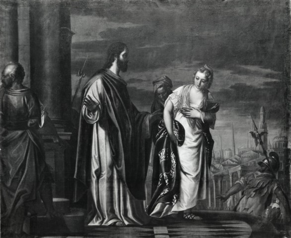 Fototeka Narodne Galerije, Ljubljana — Caliari Paolo (Veronese) - scuola - sec. XVI/ XVII - Cristo e l'adultera — insieme